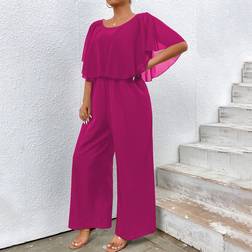 Shein Plus Solid Wide Leg Jumpsuit