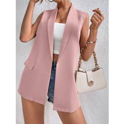 Shein Solid Shawl Neck Vest Blazer