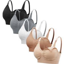 Shein Maternity 5 Pack Solid Ruched Nursing Bra