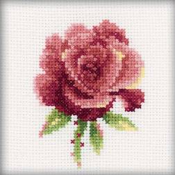RTO Counted Cross Stitch Kit 4 X4 -Red Rose 14 Count
