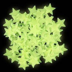 Shein 100pcs/set Plastic Sticker, Creativity Star Shaped Glow In The Dark Decal