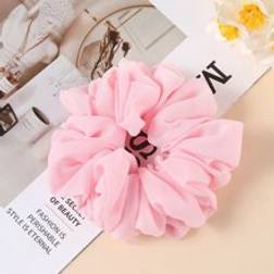 Shein Minimalist Solid Scrunchies Casual Pink Accessories