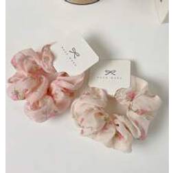 Shein 2pcs Ditsy Floral Scrunchie Pink
