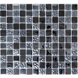Mosaik-Netzwerk Mosaik CM M462 Glas & Sten Mix Sort 32,7 x 30,2 cm
