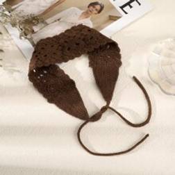 Shein Solid Knit Hair Band For Daily Use For Girls Hairstyles Casual Boho Bandana