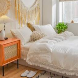 Shein Tassel Duvet Cover White (264x229cm)