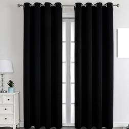 Shein Solid Single Panel Blackout Curtain, Plain Simple Black Polyester Curtain For Household 150.1x249.9cm