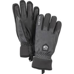 Hestra Army Leather Wool Terry 5 Finger Gloves - Grey/Black