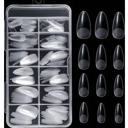 Shein Almond Soft Gel Nail Tip Semi Matte Full Coverage - Transparent