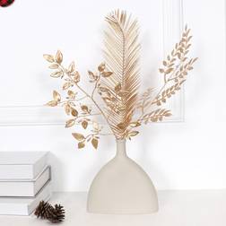 Shein 3pcs Artificial Leaf, Gold Plastic Faux Leaf For Home Decor Konstgjord växt