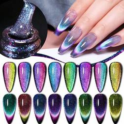 Shein 8pcs Rainbow Cat Magnetic Nail Gel, Eye Gel