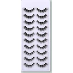 Shein Separated False Eyelashes, 10 pairs 16mm messy cross-short eyelashes