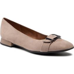 Caprice Strappy Ballet Flats Mud Suede - Dune Lt Gold