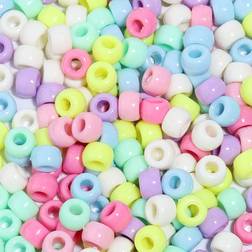 Shein 200pcs Pony Beads Mixed Color Bracelet Beads Glitter Transparent Pony Beads for Hair Braids Crafts Plastic Beads for Bracelet Jewelry Making