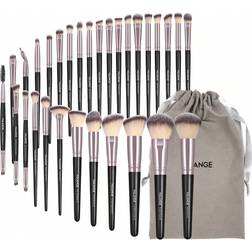 30pcs Professional Makeup Brush Set With Velour Pouch, Soft Bristles, Including Blush Brush, Foundation Brush, Eye Shadow Brush, Eyebrow Brush, Lip Br