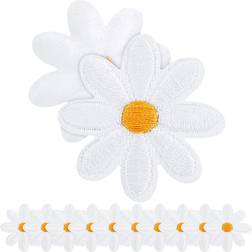 Shein 10pcs Flower Design Iron-on Patch, Embroidered Daisy Patch For DIY