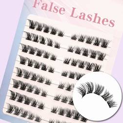 Shein 8 Rows 80pcs 4-14mm Fox Eye Effect Natural Style False Eyelashes