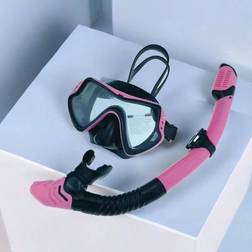 Shein Set Adult Snorkeling Equipment, Full Face Snorkel Mask With Breathing Tube, Tempered Glass Diving Mask For Scuba Diving And Swimming