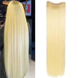 Shein gold Extra Long Straight Hair 5 Clips Hair Extensions Ponytail Extension