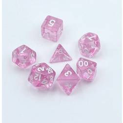 Shein 7pcs/set Pink Multi-sided Dice For Gaming