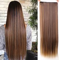 Shein Clip In Straight Hair Extensions 5 Clips Blonde
