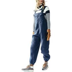 Free People Hit the Slopes High Pile Fleece Snow Pants - Navy