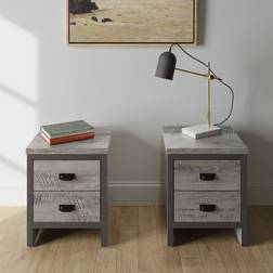 GFW Boston Wood Effect 2 Bedside Table