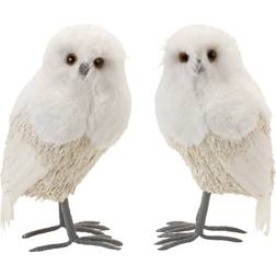 Melrose Winter Owl Tabletop Christmas White Figurine 31.8cm 2pcs