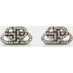 Balenciaga BB XS with Crystals Earrings - Silver/Transparent