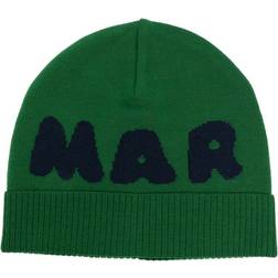 Marni Kids Logo Beanie - Green & Navy (232379M713002)