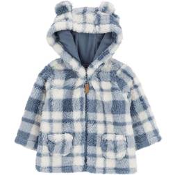 Carter's Baby Boys Plaid Sherpa Cardigan 6M Ivory/Blue