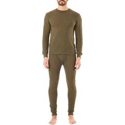 Smith's Workwear Men's Crew Neck Long Sleeve Thermal Set - Black Olive