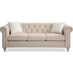 Glory Furniture Raisa Beige Sofa 83" 3 Seater