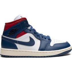 Nike Air Jordan 1 Mid W - White/Gym Red/Sail/French Blue