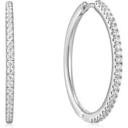 Ania Haie Glam Hoop Earrings - Silver/Transparent