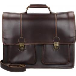 Buckle & Seam Nevada Briefcase dark brown