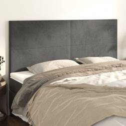 vidaXL Sengegavle 4 Stk 100x5x78/88 cm Fløjl Mørkegrå Sengegavl