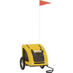 vidaXL Rimorchio da Bici per Animali Giallo Oxford e Ferro 80508