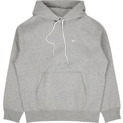 NIKE Solo Swoosh Fleece Pullover Men's - Dark Grey Heather/White