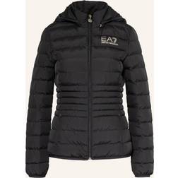 EA7 EMPORIO ARMANI Steppjacke mit abnehmbarer Kapuze SCHWARZ
