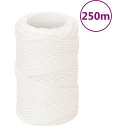 vidaXL Corde de Bateau Corde de Levage Câble d'Amarrage Ancrage Navire Lignes de Gréement Corde à Linge Blanc Complet 2 mm 250 m Polypropylène