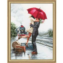 LUCAS Cross stitch kit couple on train station, b2369