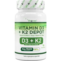 Vit4ever Vitamin D3 5000 + K2 100 mcg - 180 Tabletten