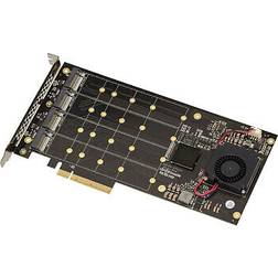 KALEA-INFORMATIQUE Carte Contrêleur M2 PCIe 3.0 x8 Pour 4 SSD M.2 NVMe M Key. Chipset PLX8724