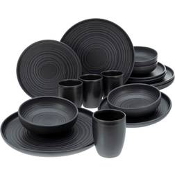 Creatable Uno Lava Stone Black Dinner Set 16pcs