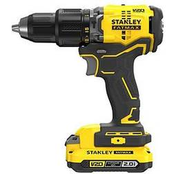 Stanley Tools Fatmax V20 18V Brushless Combi Hammer Drill In A Kitbox 2X2.0Ah, 2A Charger