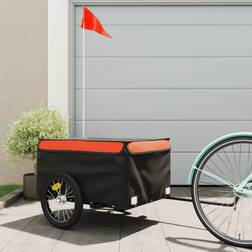 vidaXL Bike Trailer Black and Orange 45 kg Iron