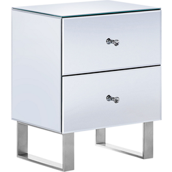 Beliani 2 Tiroirs Pratiques Pieds en Métal Idéale Chambre au Style Table de chevet