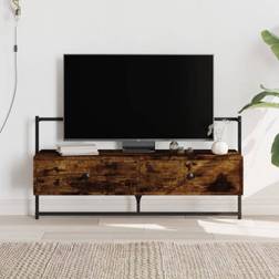 vidaXL Væghængt Konstrueret Træ Røget Egetræ TV-bord