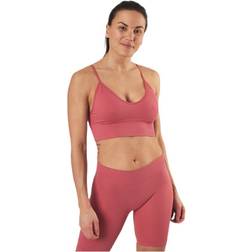 Only Vicky Rib Seamless V-neck Top Pink Female